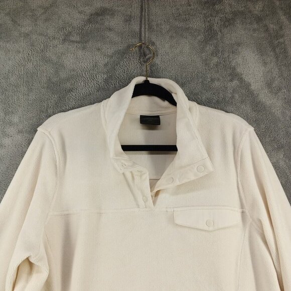 32 Degree HEAT Fleece Jacket Size LARGE Men Ivory Knit Pullover Henley Winter - Picture 2 of 12